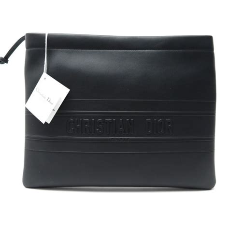 christian dior striped pouch